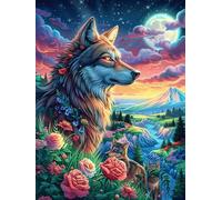 Wolf in A Magical Forest at Sunset Rompicapo 500 Pezzi Difficili 3D Cartone Rigido Resistente Tema Architettura Science Fiction Magical Dream Per Esperti Per Decorazione E Collezione Qualità Museale
