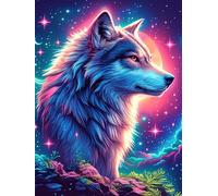 Wolf in A Magical Forest Under The Stars Rompicapo 500 Pezzi Impossibile Cartone Di Alta Qualità Senza Polvere Scenery Science Fiction Per Sfida Tra Amici Per Serate A Tema Edizione Limitata Best Sel