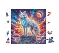 Wolf in Moonlight Forest Rompicapo 100 Pezzi Toscana Per Famiglie Cartone Rigido Per Attività Educativa Bambini Da Passatempo Con Poster Incluso Migliore Vendita 28x28cm