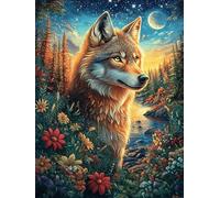 Wolf in Moonlit Flower Garden Puzzle 1000 Pezzi Per Ragazzi Mitos Fantástico Gioco Educativo Creativo Intelligenza E Manualità Idea Regalo Per Figlio A Compleanno 1000 PCS