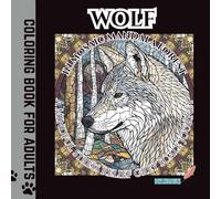 Wolf in mosaic mandala forest: a mindful stress relief grey scale journey