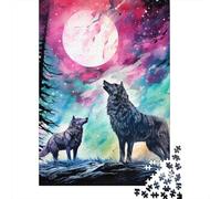 Wolf in The Night Puzzle 1000 Pezzi, Wolf Geografia Mentale, Esperienza Tattile, Opera Conversazionale 1000pcs (75x50cm)