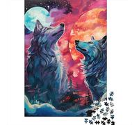 Wolf in The Night Puzzle 1000 Pezzi, Wolf Strumento Cognitivo, Progetto Condiviso, Opera Da Mostrare 1000pcs (75x50cm)