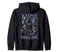 Wolf Love Mogging Divertente Gen-Z Meme Felpa con Cappuccio