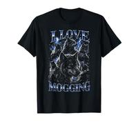 Wolf Love Mogging Divertente Gen-Z Meme Maglietta