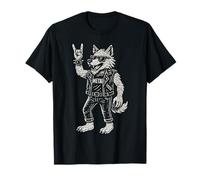 Wolf Metal Music Rock Musik Funny Heavy Metal Retro Maglietta