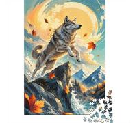 Wolf Montagna Foglio 1000pcs Mini Puzzle per Famiglia Difficile | 52 x 38 cm Cartone Decorazione Soggiorno Struttura Durevole Regalo Compleanno Sollievo Da Stress