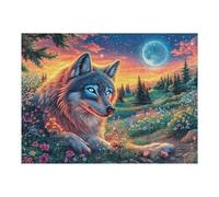 Wolf Moon Mountain Forest Wildlife Wild Nature Puzzle 500 Pezzi Gioco Educativo Familiare Premium Per Adulti Intelligenza Creativa Idea Regalo Natale Per Tutta La Famiglia 500 PCS