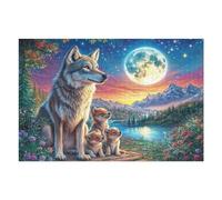 Wolf Moon Night Forest Puzzle 1000 Pezzi Multicolore Paesaggi Italiani Happy Time Classici Per Adulti Rompicapo Collezione Idea Regalo Natale Per Lui E Nonno 1000 PCS