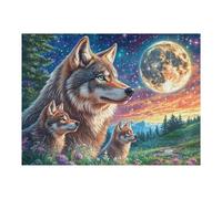 Wolf Moon Night Forest Puzzle 500 Pezzi Idea Regalo Natale 2025 Happy Time Rompicapo Premium Rilassamento E Divertimento Regalo Perfetto Per Lui E Lei 500 PCS