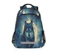 Wolf Moon Zaini per bambini Borsa per la scuola zaino studente Bookbag per ragazzi ragazze borsa casual, Lupo Luna, Taglia unica