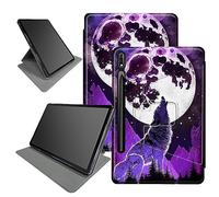 Wolf Moons - Custodia per Samsung Galaxy Tab S9 Ultra 2023/S8 Ultra 2022 [SM-X910/X916B/X918U/X900/X906], con portapenne, girevole a 360 gradi, angoli di visualizzazione multipli con funzione sleep