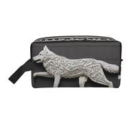 Wolf Motifs Building03 - Beauty case da viaggio, trousse per cosmetici, da appendere, per donne e uomini, palestra quotidiana