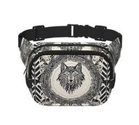 Wolf Motifs Construct01 - Marsupio da donna e uomo, con cinghia regolabile, per viaggi, escursionismo, ciclismo