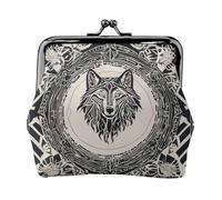 Wolf Motifs Construct01 - Portamonete da donna con stampa, con chiusura a bacio, per monete, carte, piccoli oggetti