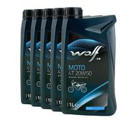WOLF Moto 4T 20W-50 Api Sl, Jaso MA2, 5x1 Litro