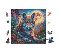 Wolf Mountain Forest Puzzle 100 Pezzi Difficoltà Estrema Cartone Spesso Tema Monocromatico Per Appassionati Di Puzzle Antistrappo Non Sbiadisce Top Vendita 28x28cm
