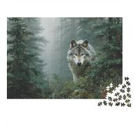 Wolf nella Forestaa Puzzle 1000Pcs Decorazione Per La Casa. Rilassamento E Intelligence Per Adulti E Bambini Da 14 Anni 1000pcs (75x50cm)