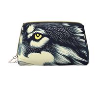 Wolf Night Moon - Astuccio in pelle con cerniera, per oggetti vari, portapenne, bianco, Taglia unica