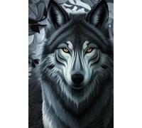 Wolf notebook, 120 squared pages, 6”x9” for notes and creative writing: Journal, Diary, Undated planner, For adult and teen, 120 pages, Hardcover