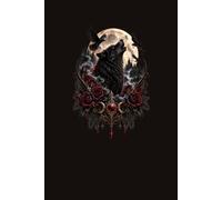 Wolf Notebook - Gothic Moon, Ravens and Red Roses