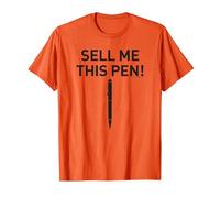Wolf of Wall Street Sell Me This Pen Maglietta, Uomo, Arancio, S