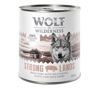 Wolf of Wilderness Adult 12 x 800 g umido Single Protein per cane - Strong Lands - Maiale