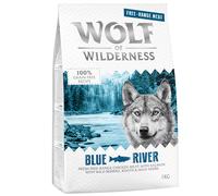 Wolf of Wilderness Free-Range-Meat Crocchette e Alimenti umidi per cani - 1 kg crocchette Adult Blue River - Pollo allevato all'aperto & Salmone