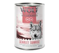 Wolf of Wilderness Adult "Red Meat" 6 x 400 g umido per cane - Scarlet Sunrise - Maiale, Salmone e Tonno