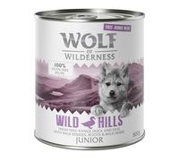 Wolf of Wilderness "Carne allevata all'aperto" Junior 6 x 800 g umido cane - Wild Hills - Anatra & Vitello allevati all'aperto
