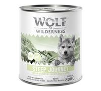 Wolf of Wilderness Junior "Expedition" 6 x 800 g umido per cane - Steep Journey - Pollame con Agnello