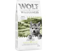 12 + 2 kg gratis! 14 kg Wolf of Wilderness - Little Junior - ""Green Fields"" - Agnello