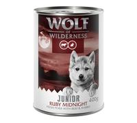 Wolf of Wilderness Junior "Red Meat" Ruby Midnight 6 x 400 g umido per cane - 6 x 400 g