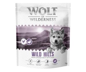 Wolf of Wilderness Junior "Wild Hills" - Anatra Crocchette per cani - 4 kg (4 x 1 kg) - NUOVA RICETTA