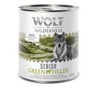 Wolf of Wilderness Senior 6 x 800 g umido per cane - Green Fields - Agnello & Pollo