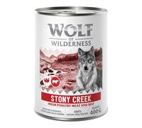 Wolf of Wilderness Senior "Expedition" 6 x 400 g umido per cane - Stony Creek - Pollame con Manzo