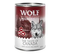 Wolf of Wilderness "The Taste Of" 6 x 400 g umido per cane - Canada - manzo, tacchino, mirtillo