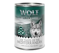 Wolf of Wilderness "The Taste Of" 6 x 400 g umido per cane - Mediterranean - agnello, pollo, trota
