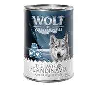 Wolf of Wilderness "The Taste Of" 6 x 400 g umido per cane - Scandinavia - salmone, renna, pollo, mirtilli