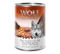 Wolf of Wilderness "The Taste Of" 6 x 400 g umido per cane - The Outback - pollo, manzo, canguro