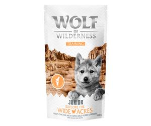 Wolf of Wilderness Training JUNIOR “Explore the Wide Acres” Snack per cane - Set %: 3 x 100 g