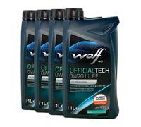 WOLF OfficialTech 0W-20 LL FE PORSCHE C20, VW 508 00, VW 509 00, 4x1 Litro
