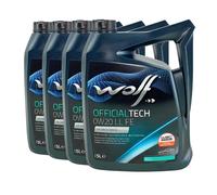WOLF Officialtech 0W-20 Ll Fe Porsche C20, VW 508 00, VW 509 00, 4x5 Litro