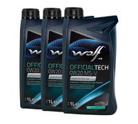 WOLF OfficialTech 0W-20 MS-V FIAT 9.55535-DM1, FIAT 9.55535-DSX, 3X1 Litro