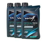 WOLF Officialtech 0W-30 Ll III Fe VW TL 525 45, Fiat 9.55535-S3, 3x1 Litro