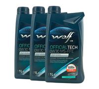 WOLF Officialtech 0W-30 Ms-Ffe STJLR.03.5007, Ilsac GF-5, 3x1 Litro