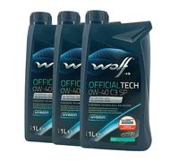 WOLF OfficialTech 0W-40 C3 SP MB 229.51, MB 229.52, VW 511 00, 3X1 Litro
