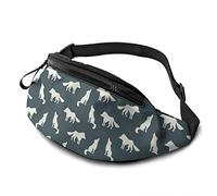 Wolf On Navy Grey Casual per uomo Donna Cintura regolabile per viaggiare Escursionismo Ciclismo Corsa Festival Rave