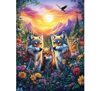 Wolf Pack at Sunset Puzzle 500 Pezzi Relax E Meditazione Mitos Cuento De Hadas Rompicapo Mindfulness Attività Per Il Benessere Riduzione Dell'ansia Regalo Per Tutti 500 PCS