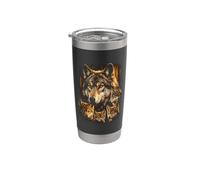 Wolf Pack Famiglia con Cuccioli Wilderness Forest Y2K anni '90 Style Bicchiere termico in acciaio inox doppia parete